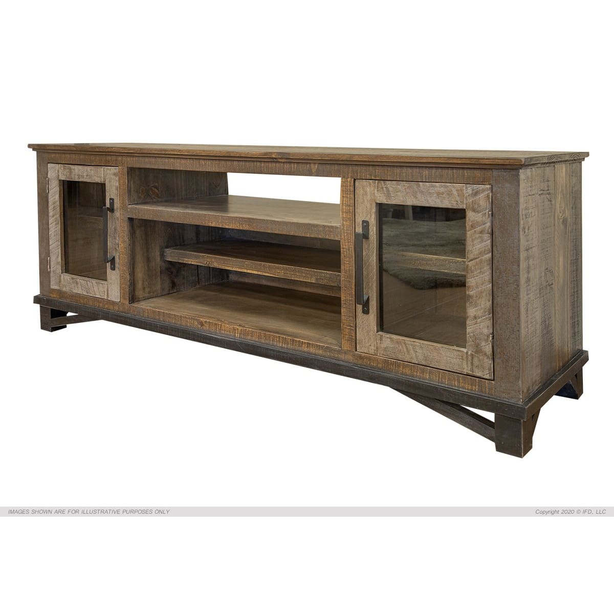 Loft Brown Wall Unit - ENTERTAINMENT CONSOLE