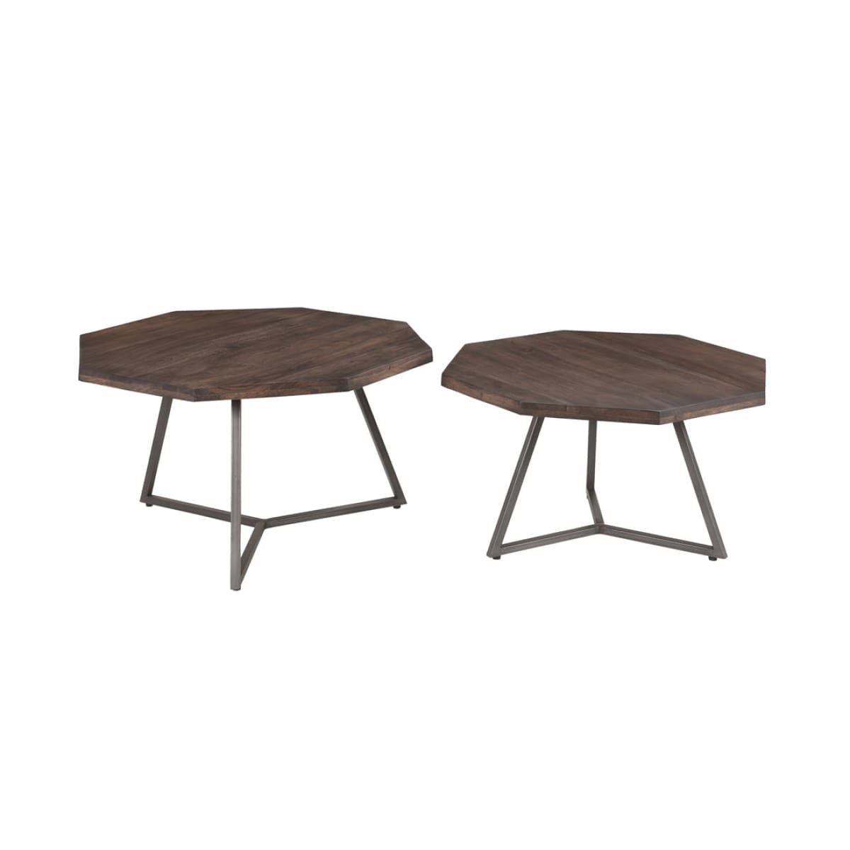Loft Octagon Nesting Coffee Table Set Of 2 - Vinegar - lh-import-coffee-tables