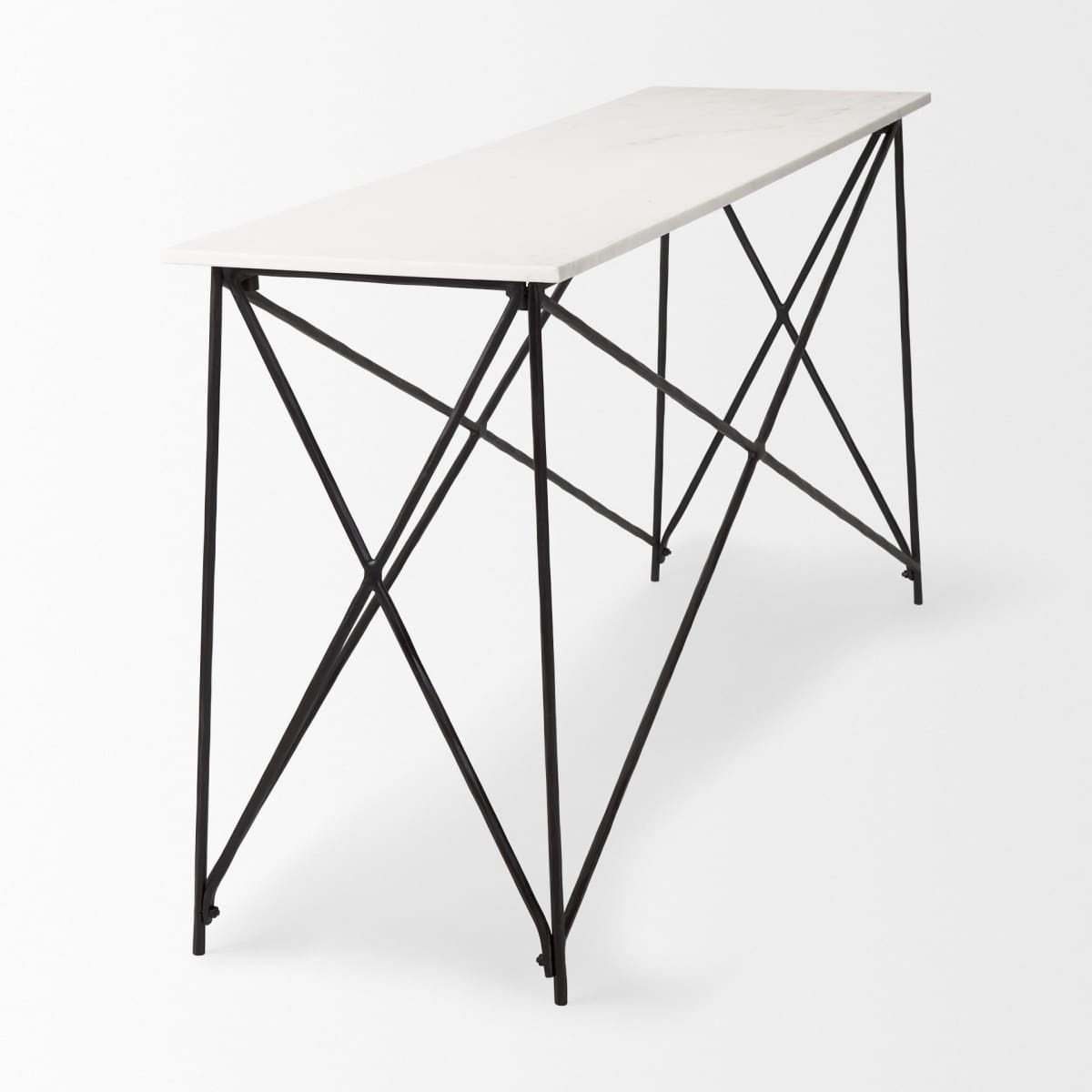 Lorlei Console Table White Marble | Black Iron - console-tables