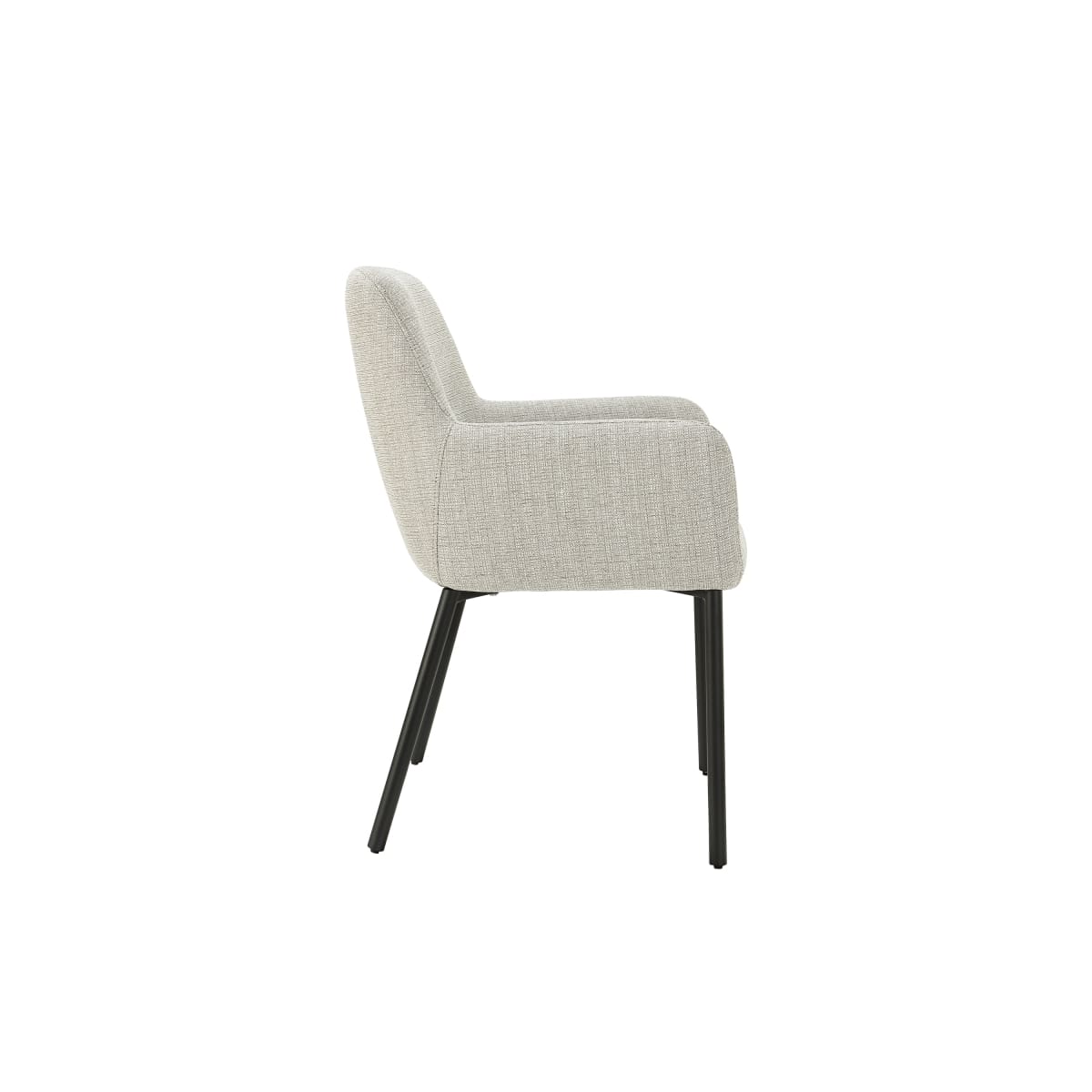 Luna Dining Chair | Black Metal & Cream Fabric - dining-chairs