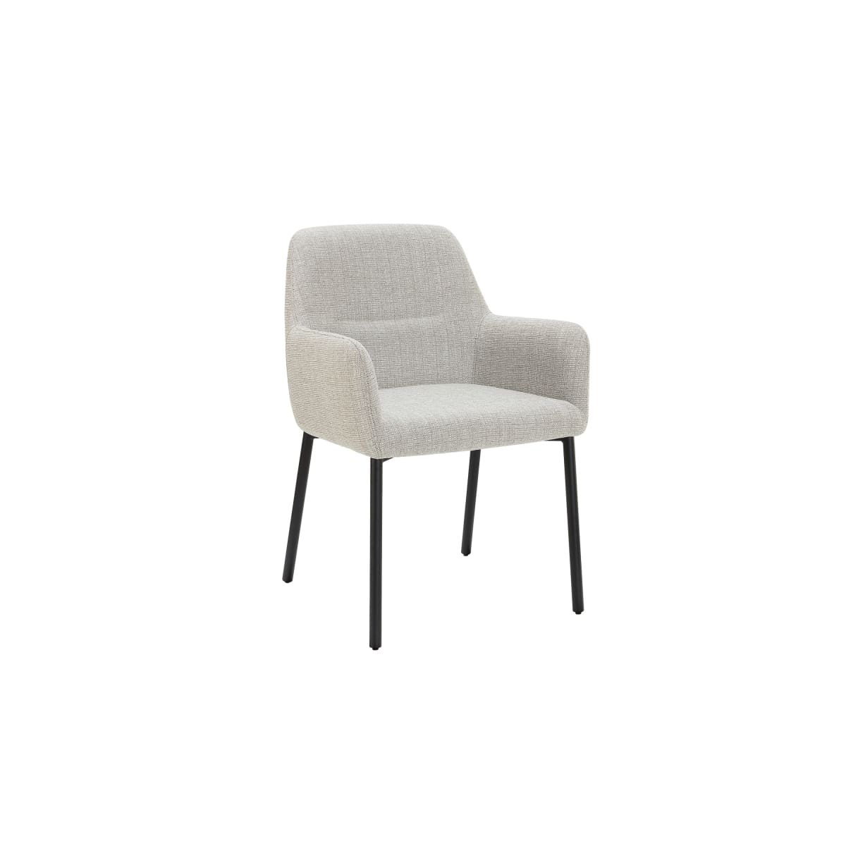 Luna Dining Chair | Black Metal & Cream Fabric - dining-chairs