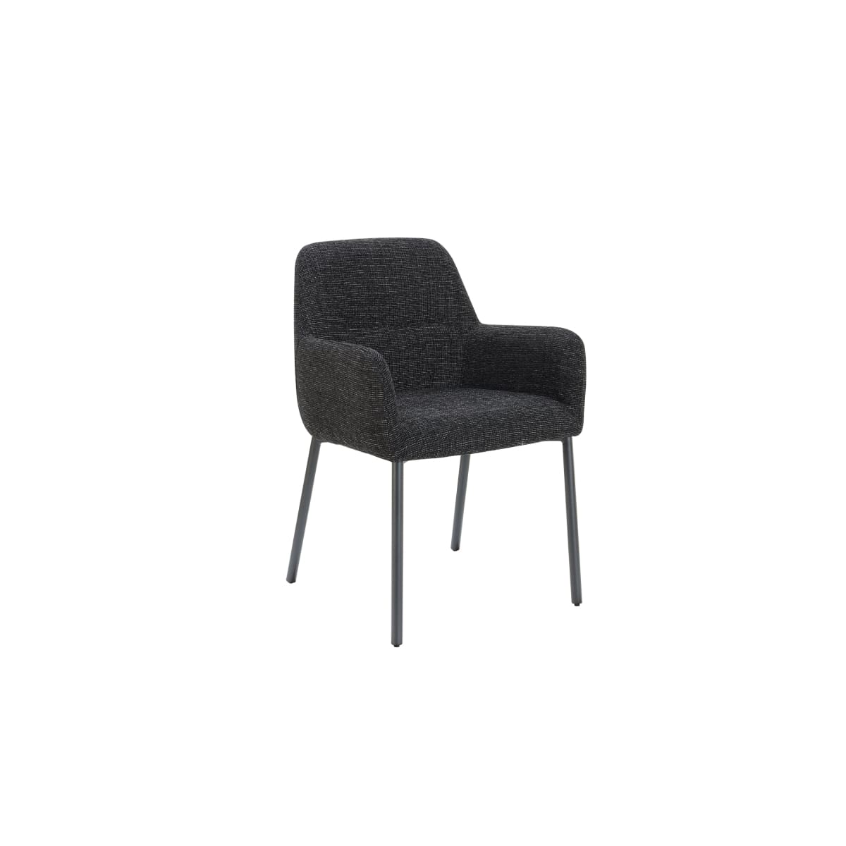 Luna Dining Chair | Black Metal & Black Fabric - dining-chairs