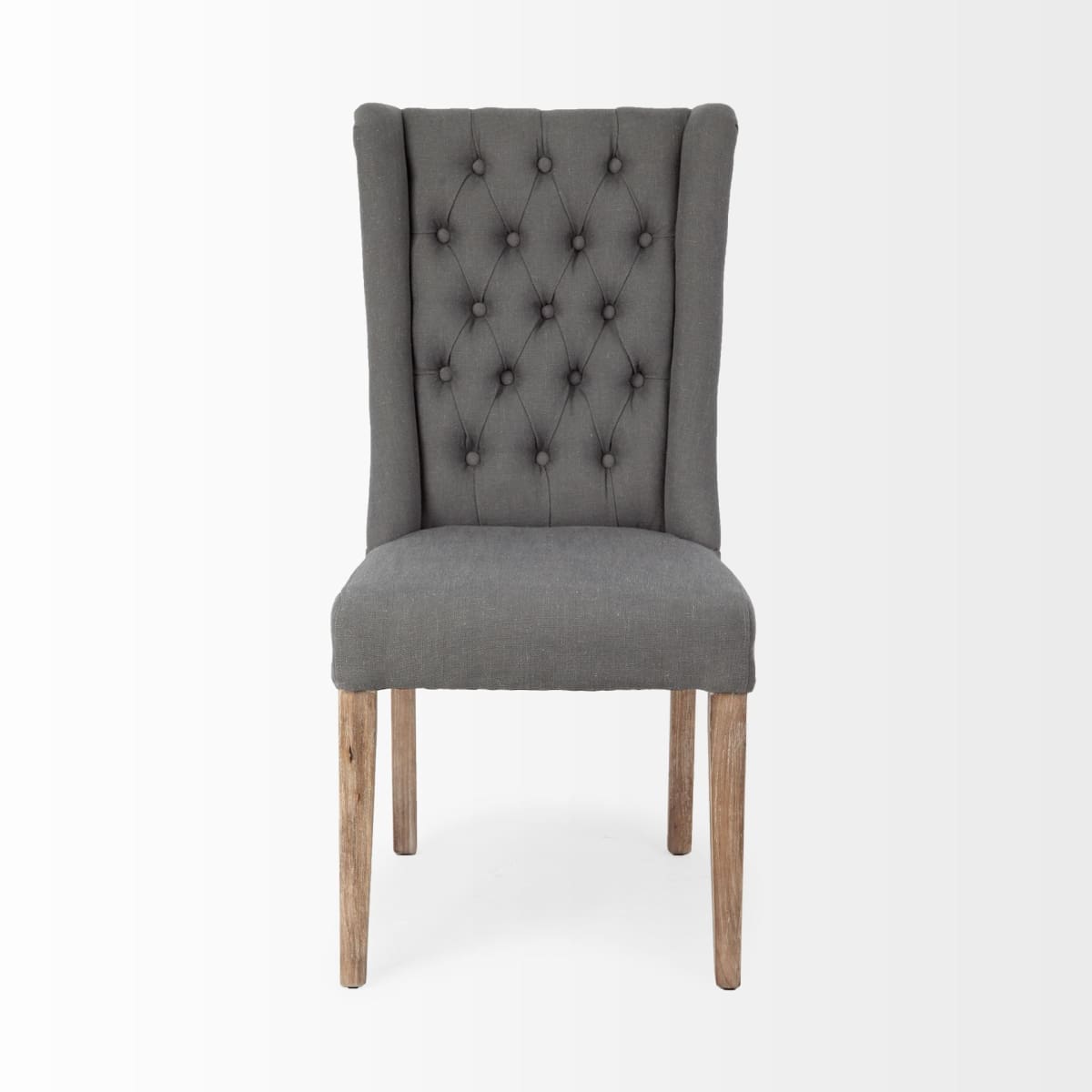 Mackenzie Dining Chair Gray Fabric | Brown Wood - dining-chairs