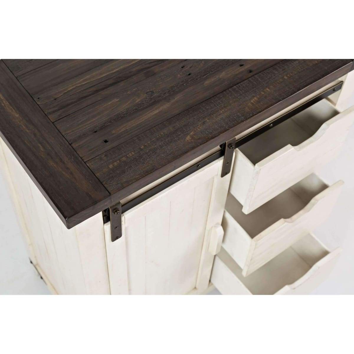 Madison County Vintage White 32 Barn Door Accent Cabinet - accent cabinet