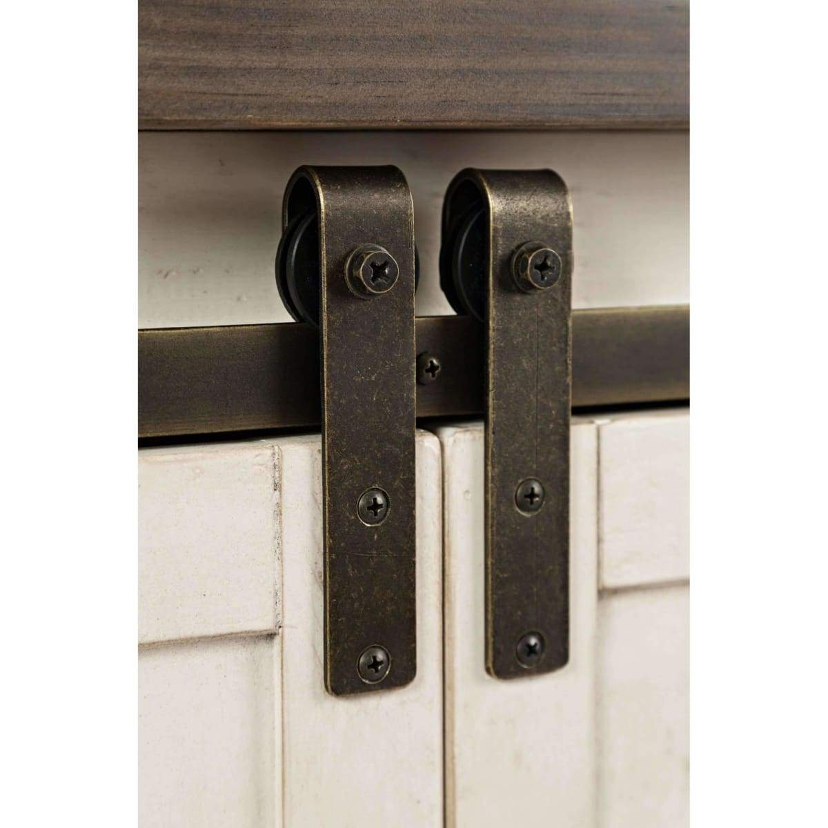 Madison County Vintage White 60 Barn Door Server - SIDE BOARD