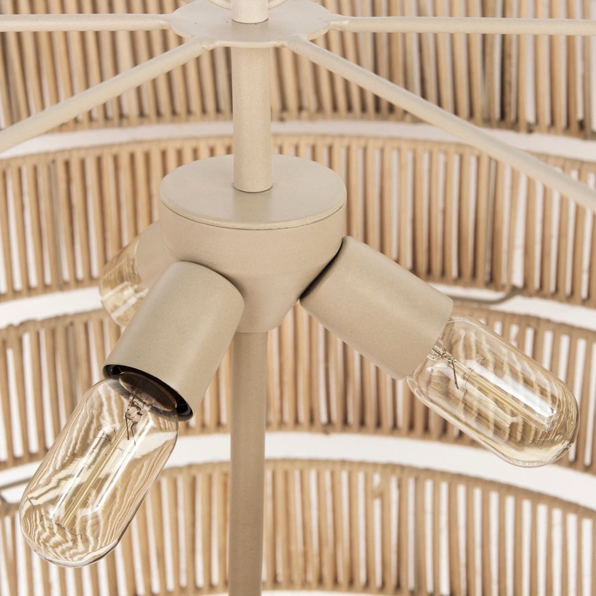 Marimba Chandelier Natural Cane - chandeliers