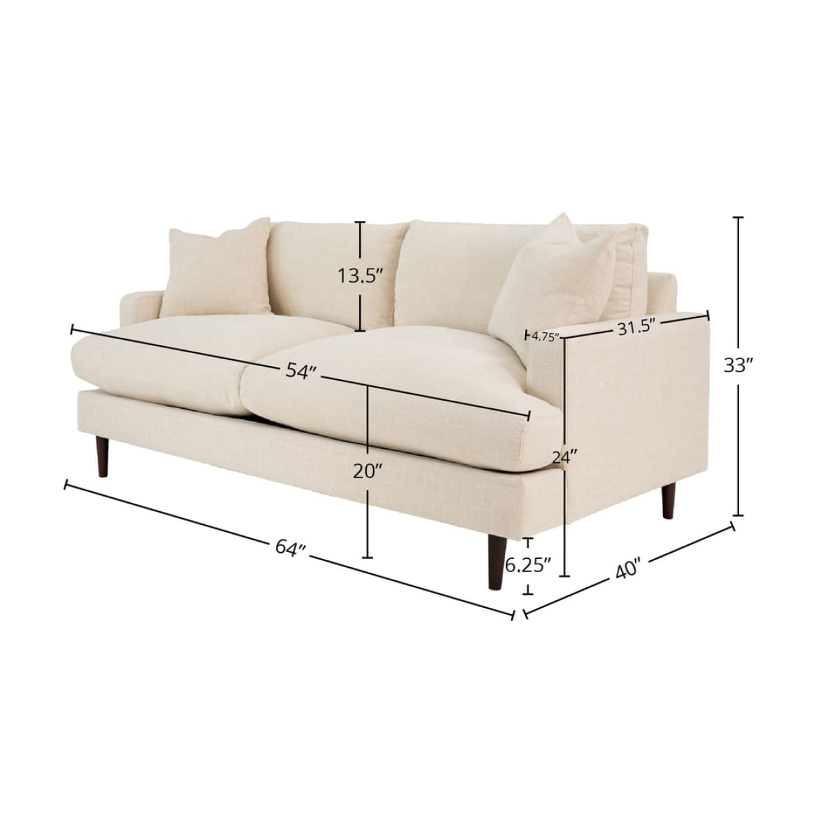 Martha Loveseat - Beach Alabaster - lh-import-sofas