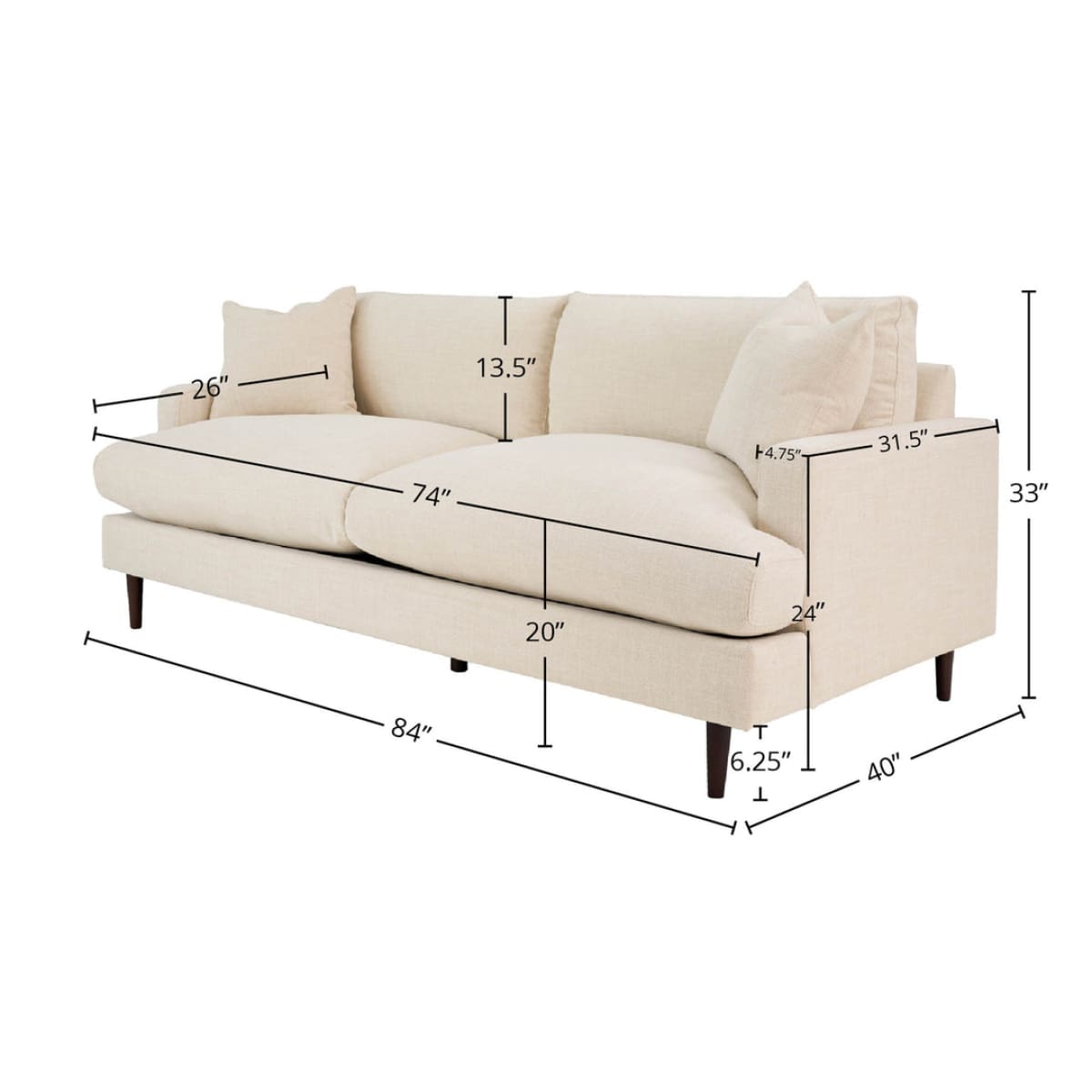 Martha Sofa - Beach Alabaster - lh-import-sofas