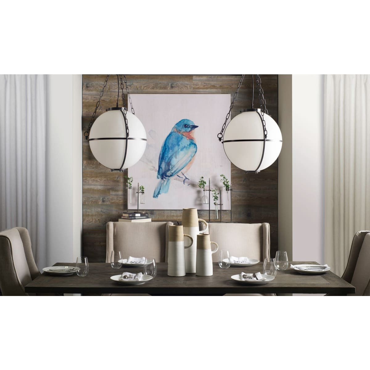 Maxton Dining Table Dark Brown Wood | Black Metal - dining-table