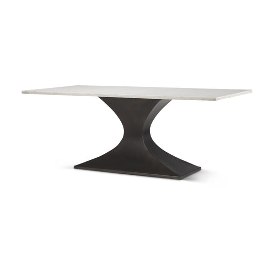 Maxton Dining Table White Marble | Black Metal - dining-table