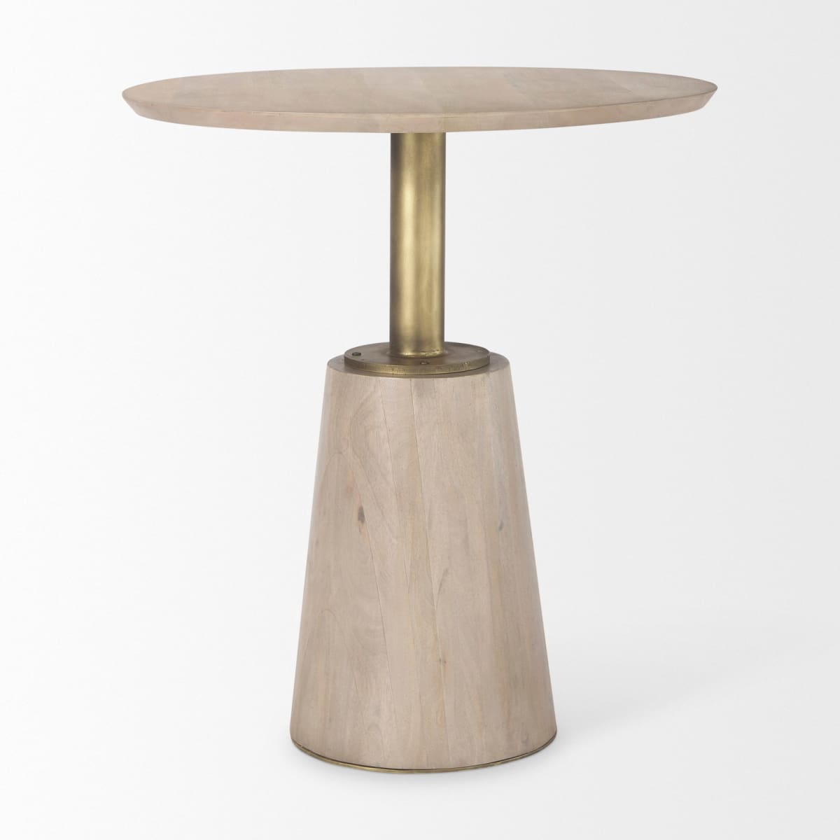 Maxwell Bistro Table Light Wood | Gold Accent - dining-table