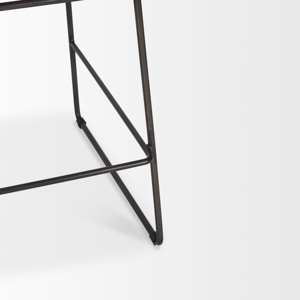 Meritt Leather Seat Bar Counter Stool Black Faux Leather | Black Metal - bar-stools
