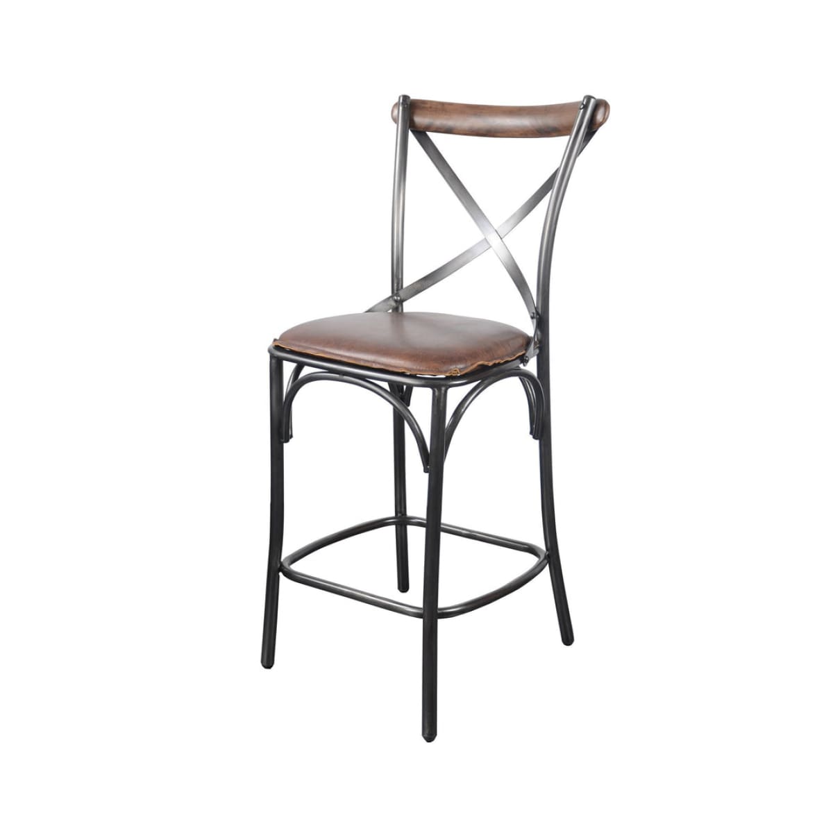 Metal Crossback Counter Stool - lh-import-stools