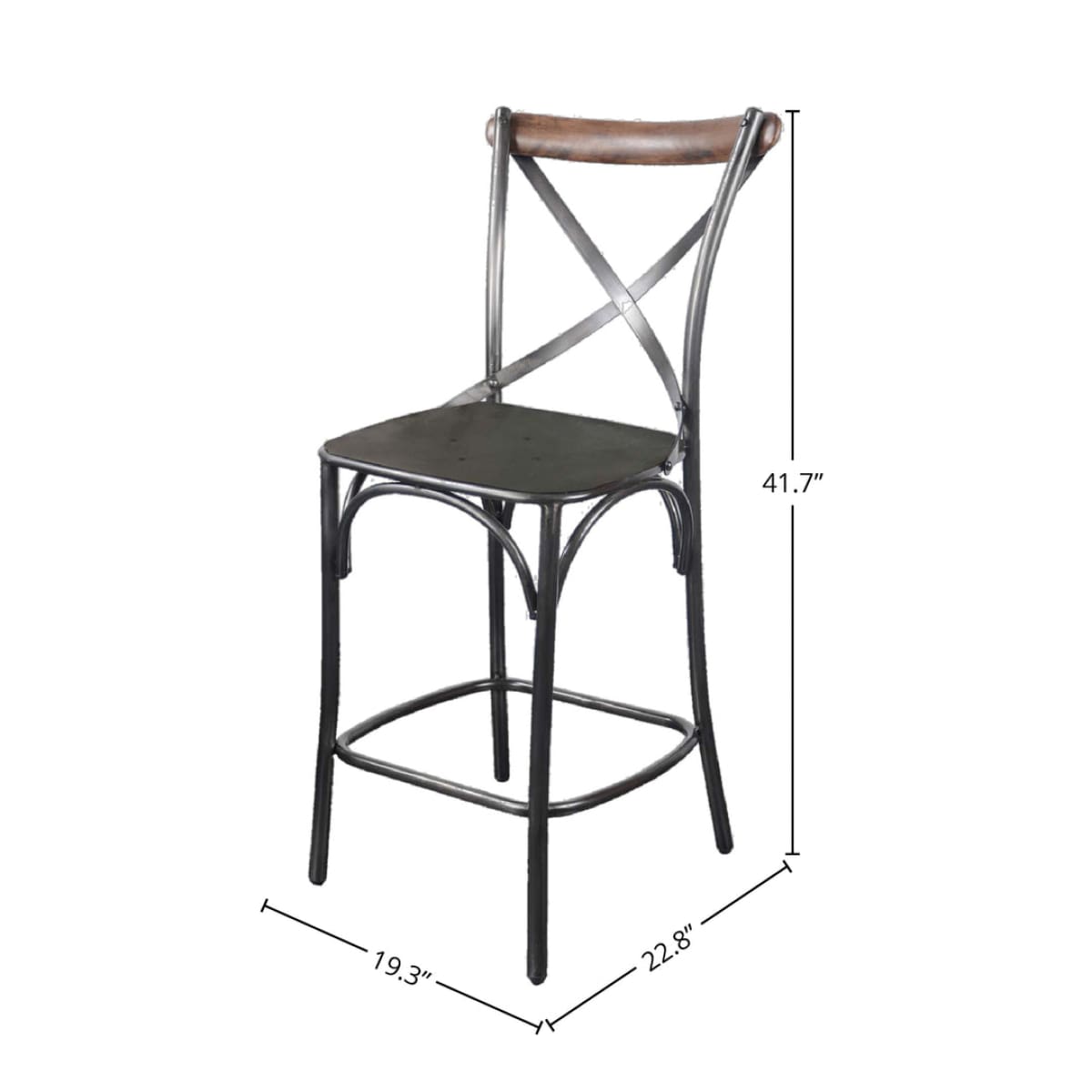 Metal Crossback Counter Stool - lh-import-stools