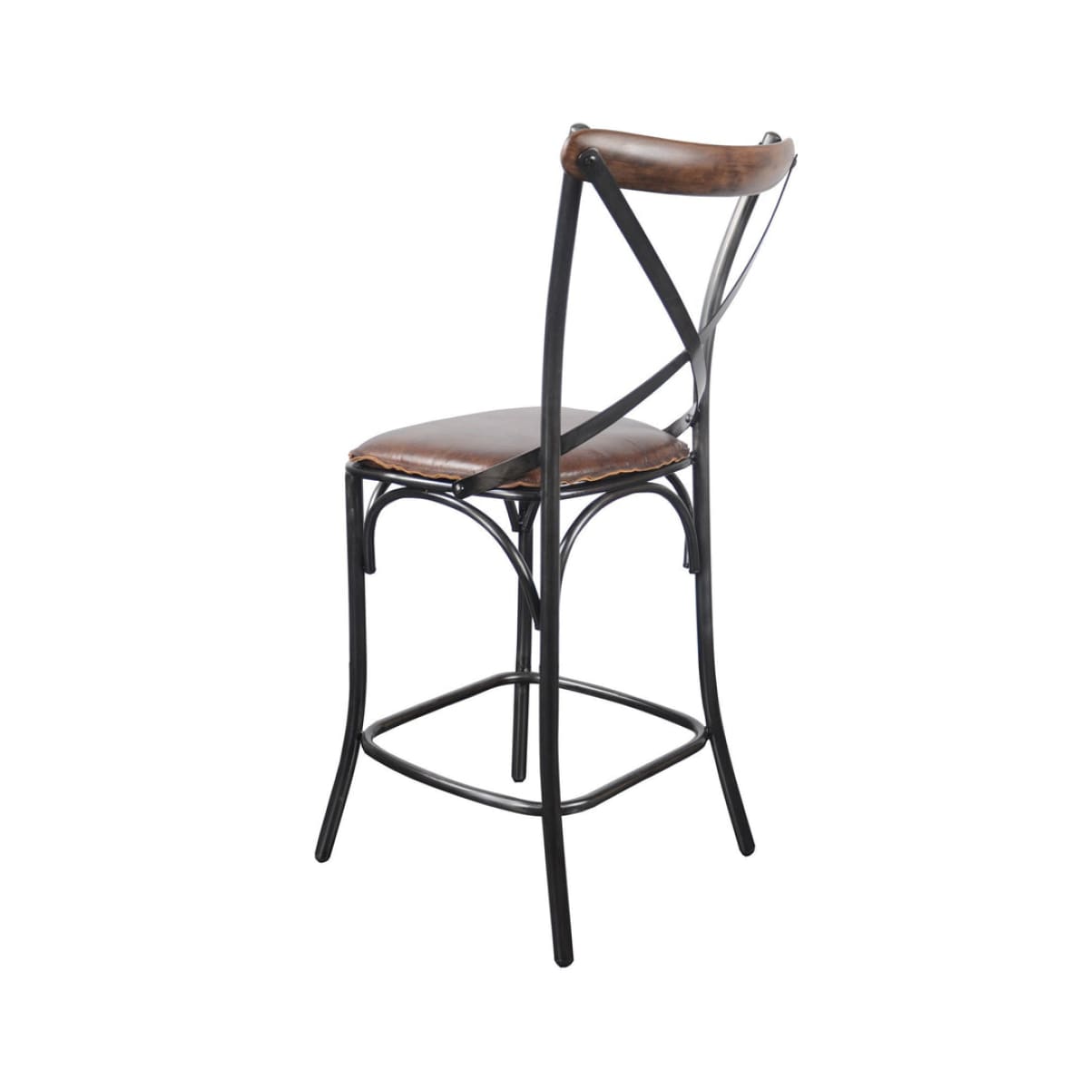 Metal Crossback Counter Stool - lh-import-stools