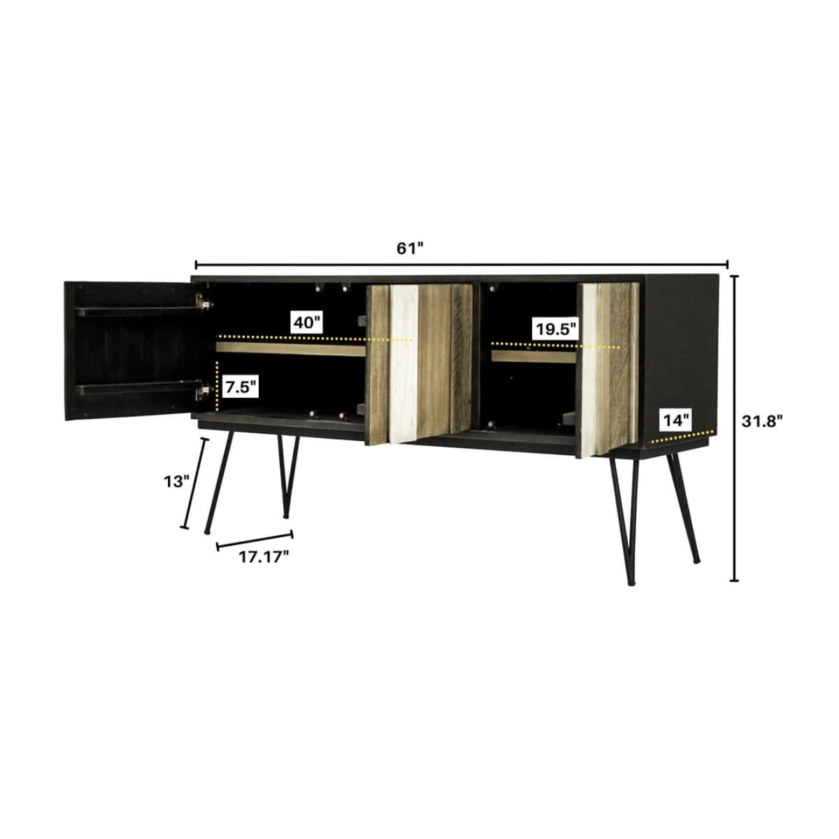Metro Noir Havana Sideboard - lh-import-sideboards-cabinets