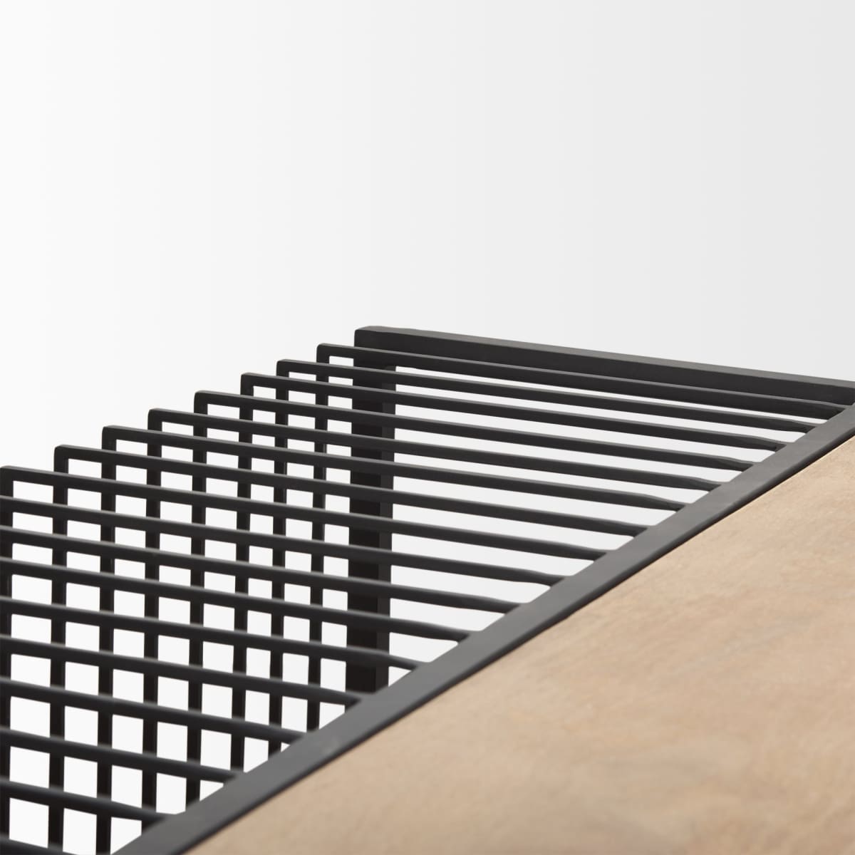 Miles Coffee Table Black Metal | Light Brown Wood - coffee-tables
