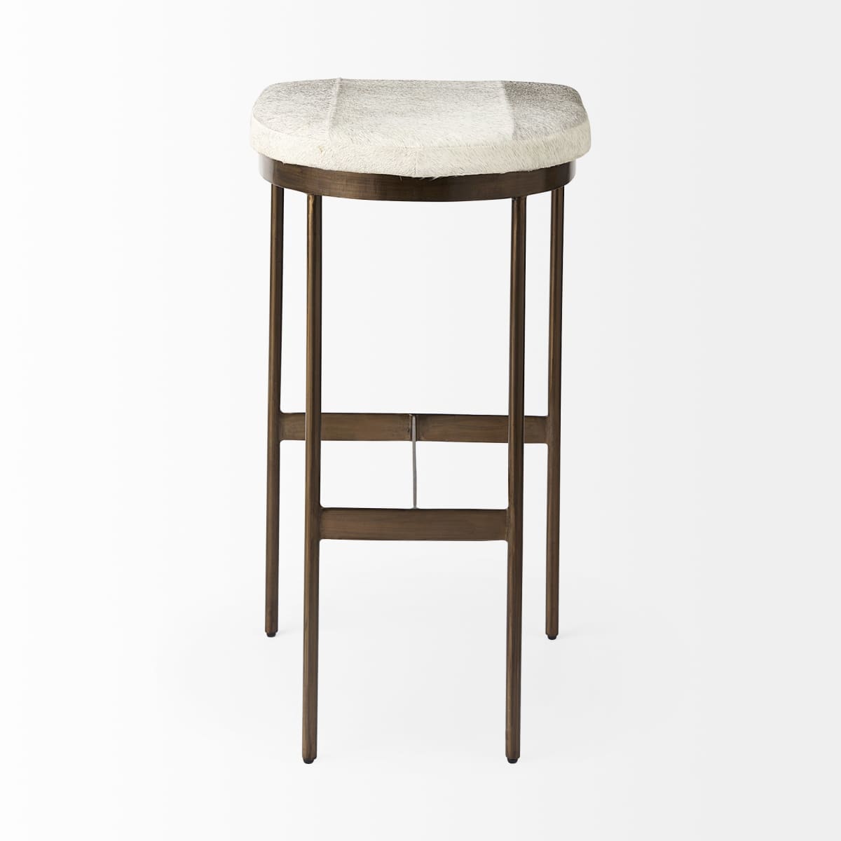 Millie Bar Counter Stool Gray Hair-On-Hide | Gold Metal | Bar - bar-stools