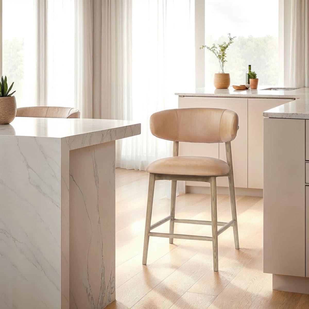 Milo Counter Stool - Nude - lh-import-stools