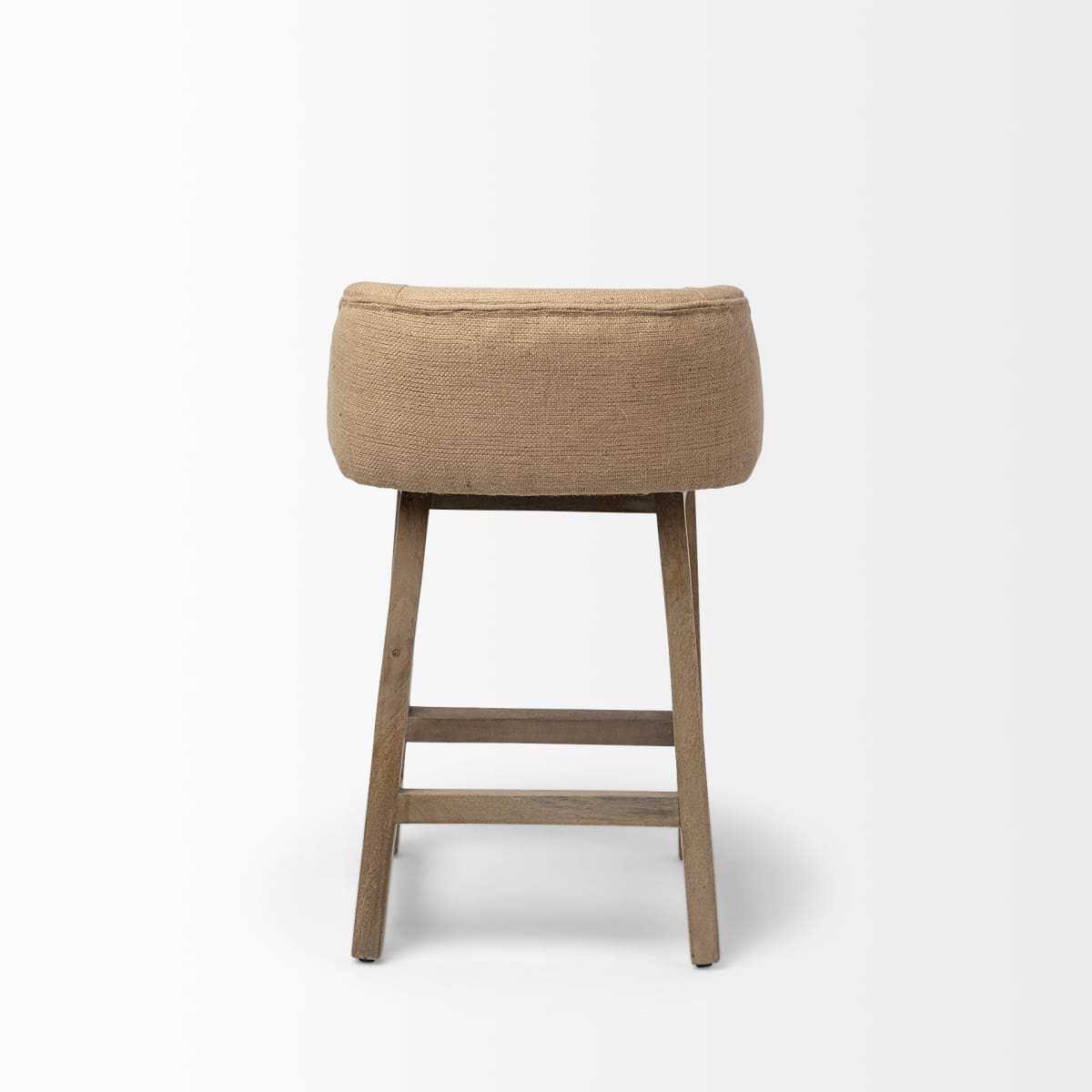 Monmouth Upholstered Seat Bar Counter Stool Cream Fabric | Brown Wood | Counter - bar-stools