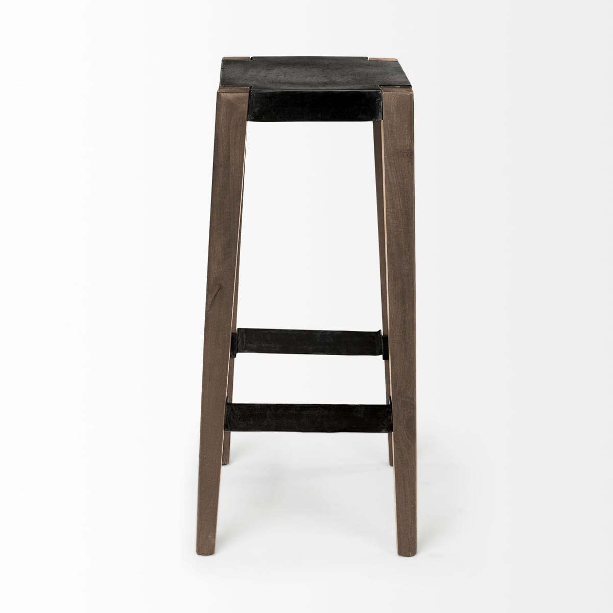 Nell Metal Seat Bar Counter Stool Black Metal | Light Brown Wood | Bar - bar-stools