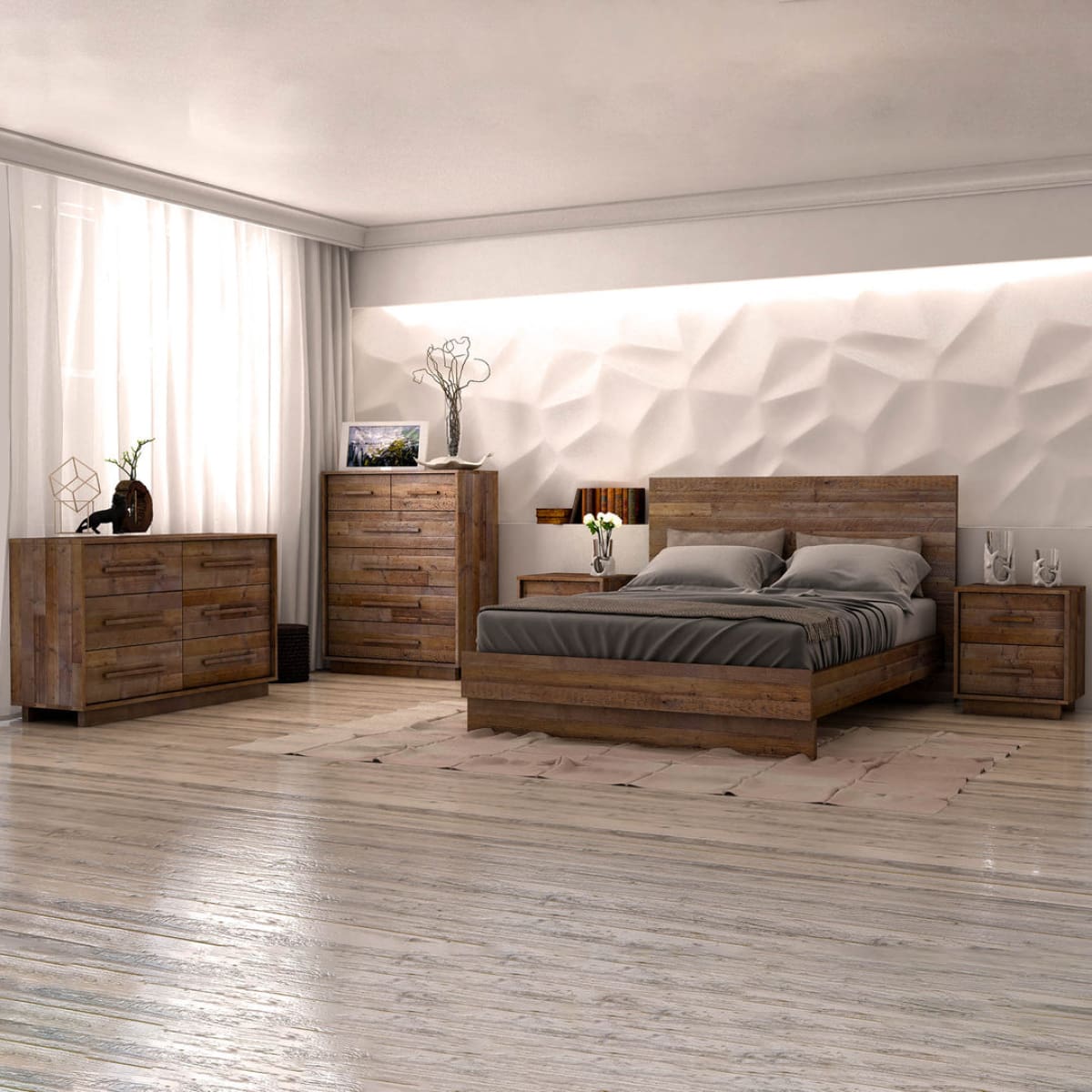 Nevada 6 Drawer Dresser - Dark Driftwood - lh-import-dressers