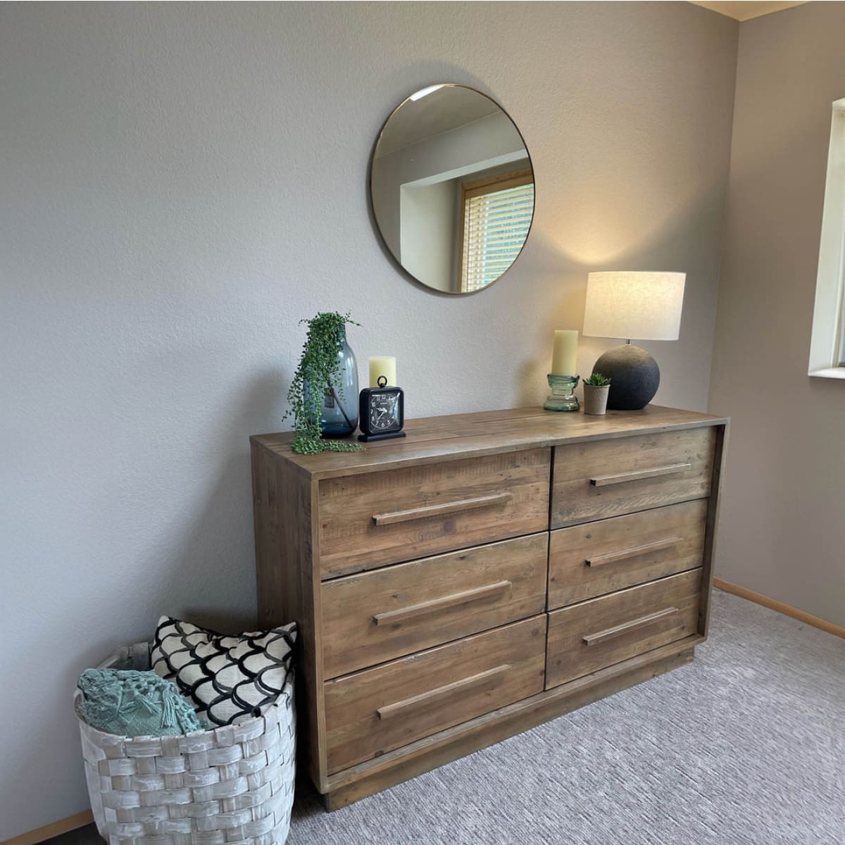 Nevada 6 Drawer Dresser - Dark Driftwood - lh-import-dressers