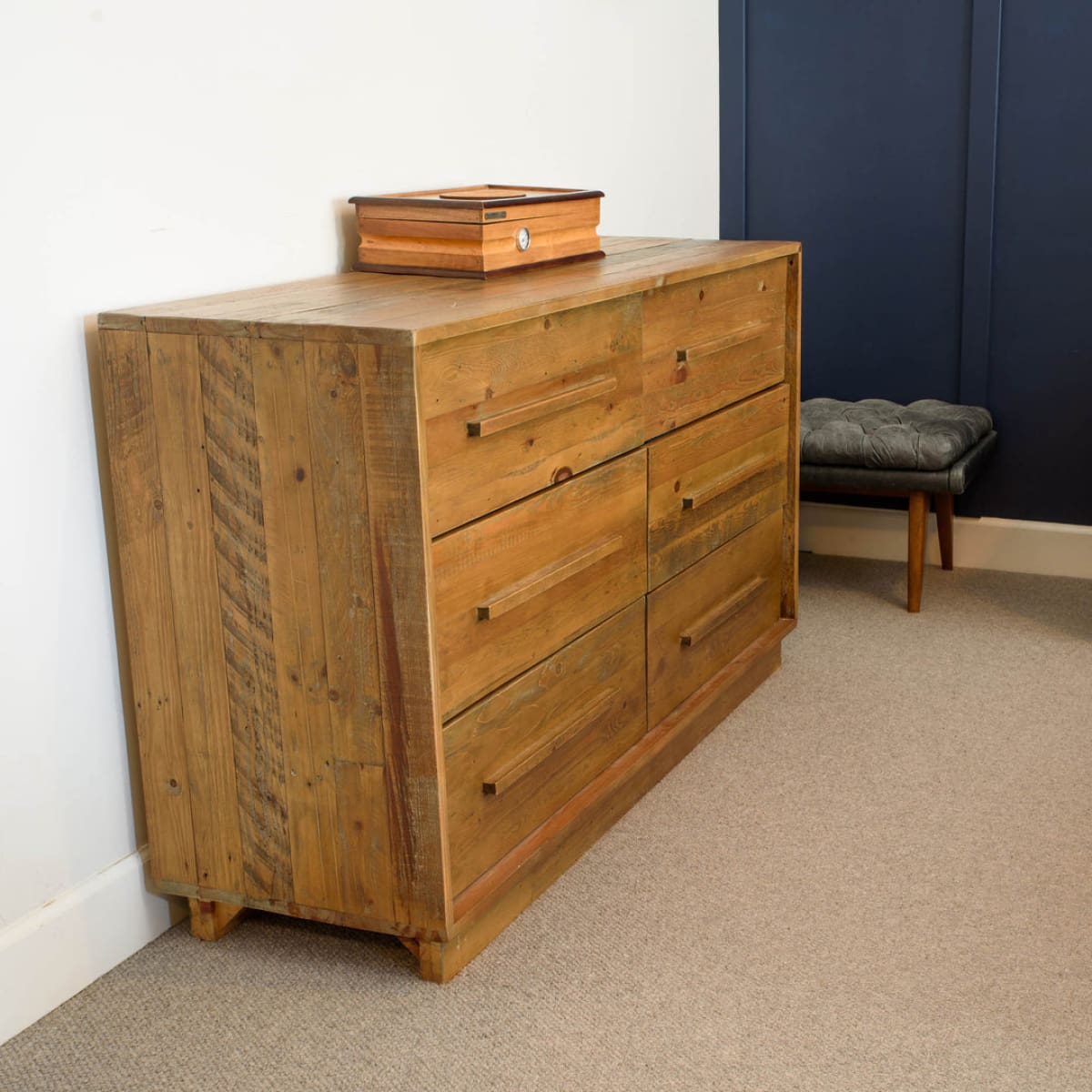Nevada 6 Drawer Dresser - Dark Driftwood - lh-import-dressers