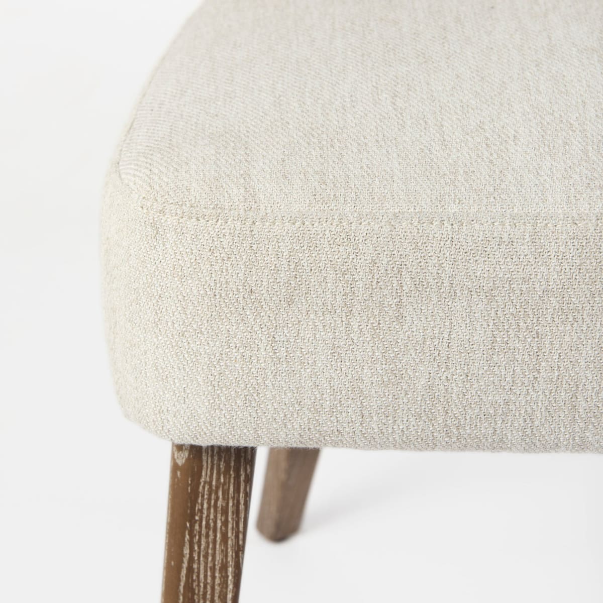 Niles Dining Chair Cream Fabric | Medium Brown Wood - dining-chairs