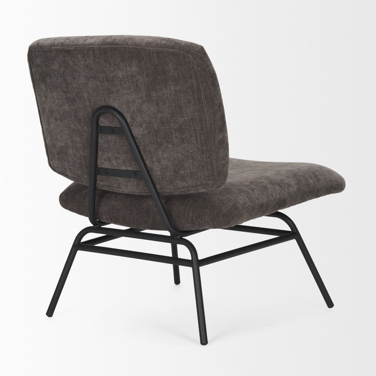 Nora Upholstered Accent Chair Charcoal | Black Metal - accent-chairs