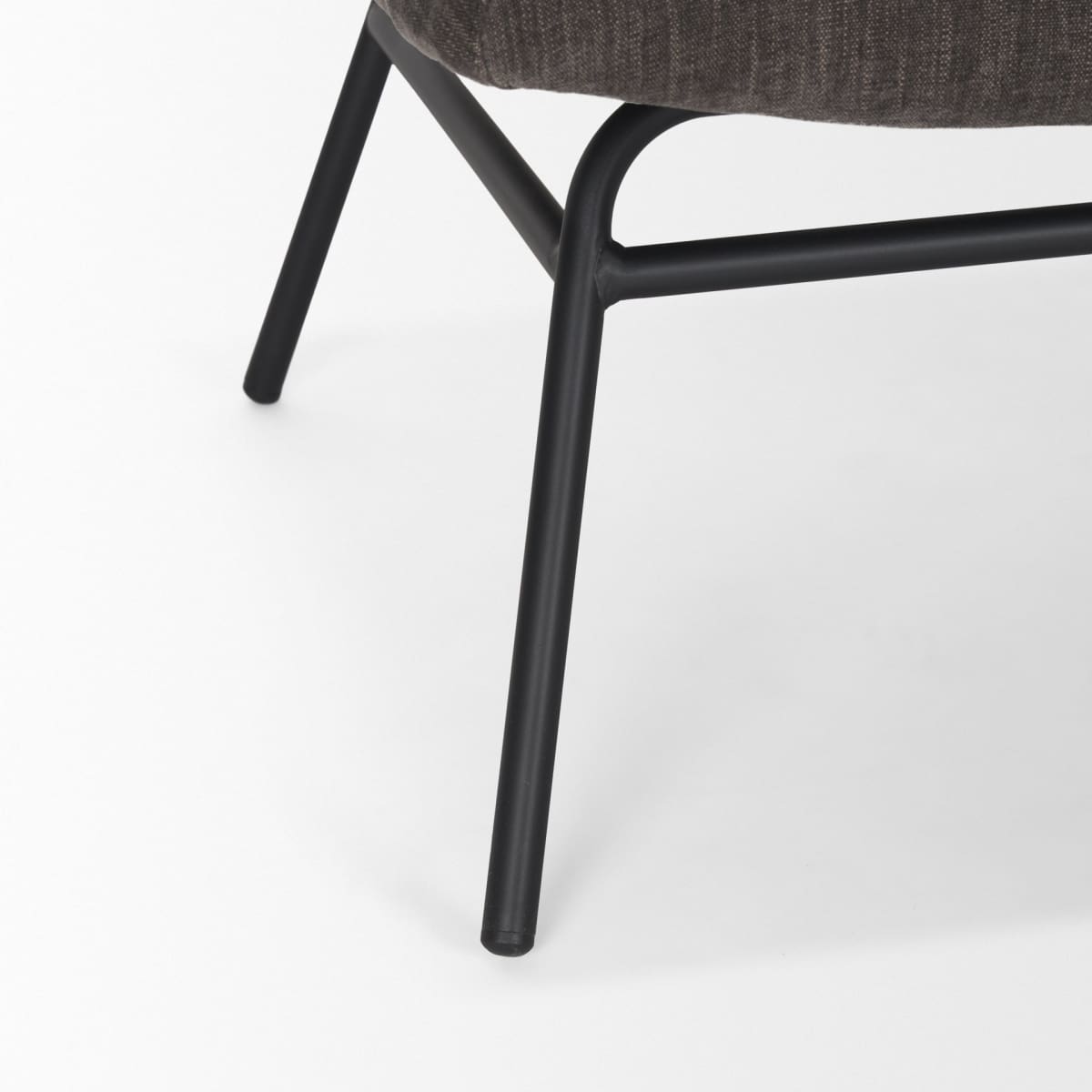 Nora Upholstered Accent Chair Charcoal | Black Metal - accent-chairs
