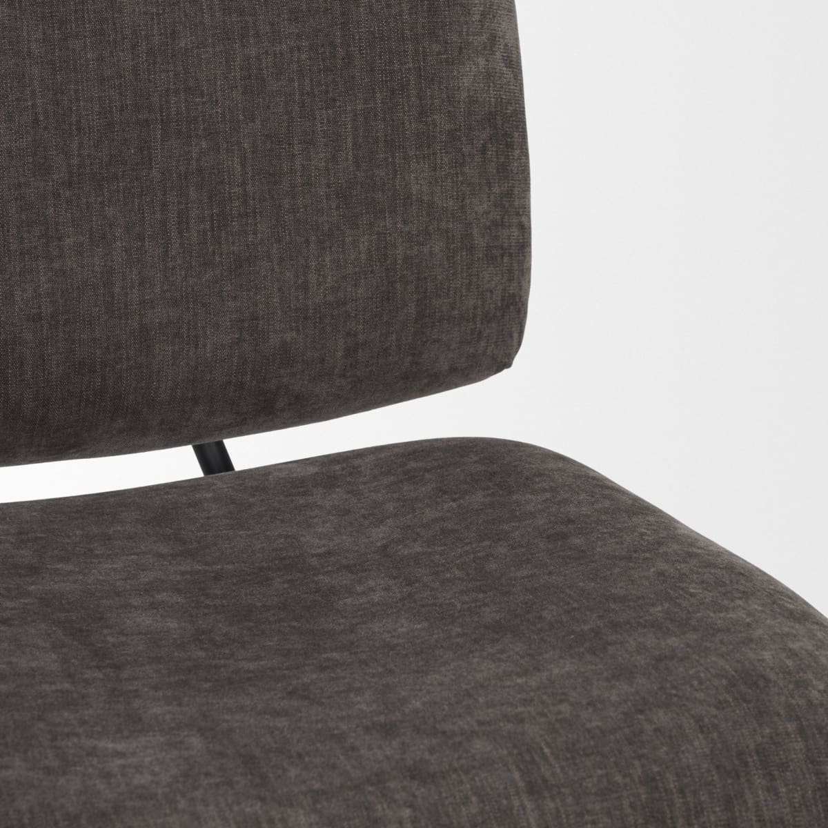 Nora Upholstered Accent Chair Charcoal | Black Metal - accent-chairs