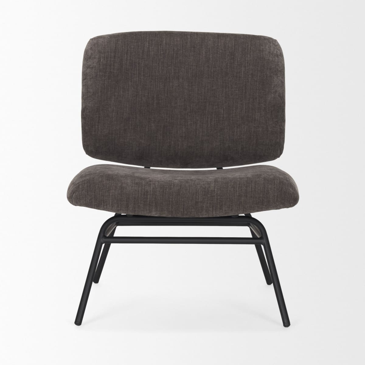 Nora Upholstered Accent Chair Charcoal | Black Metal - accent-chairs