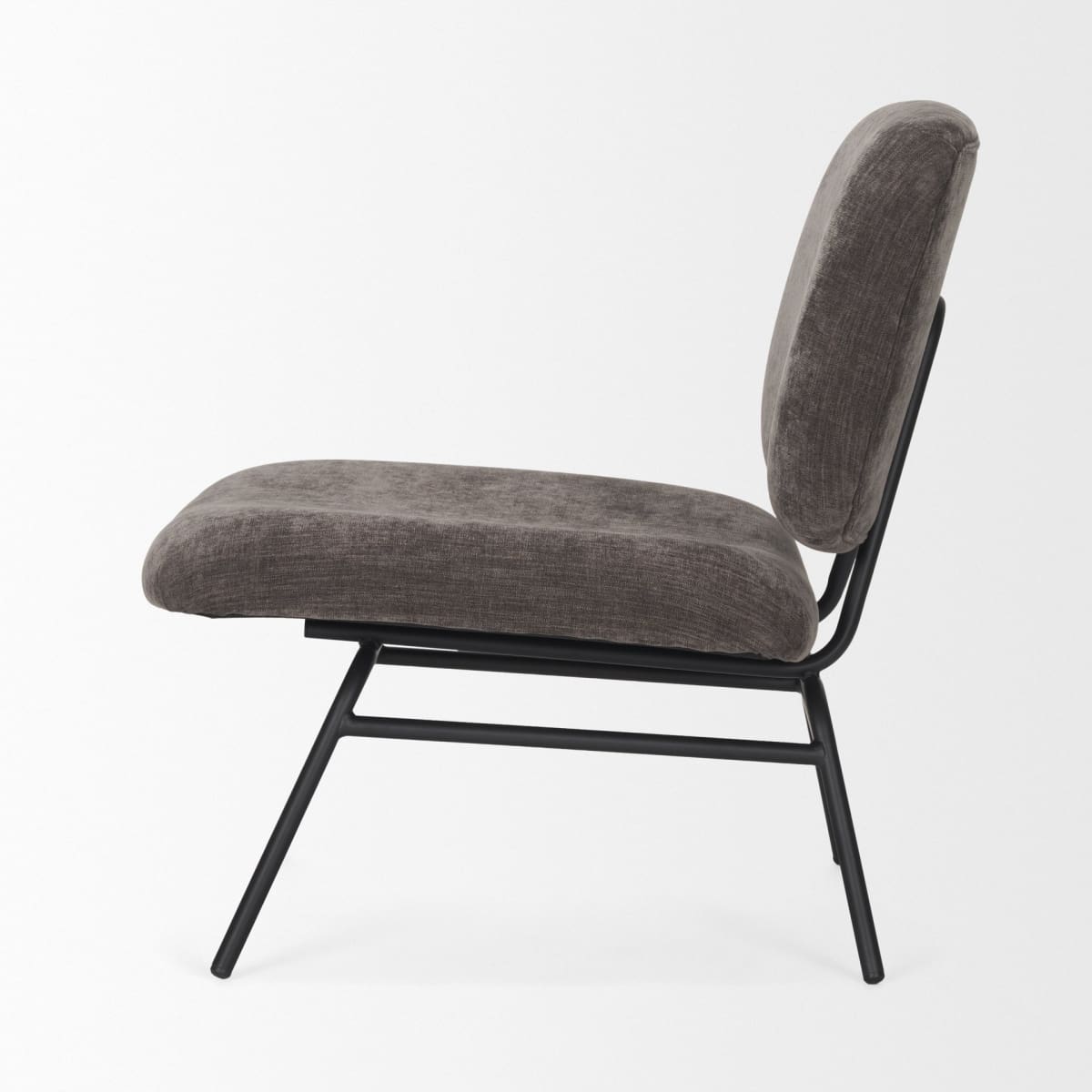 Nora Upholstered Accent Chair Charcoal | Black Metal - accent-chairs
