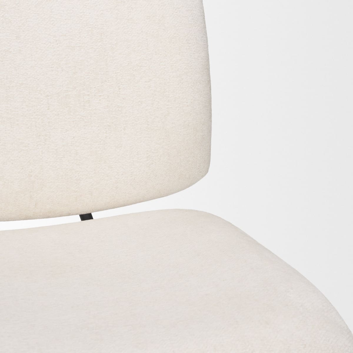 Nora Upholstered Accent Chair Cream | Black Metal - accent-chairs