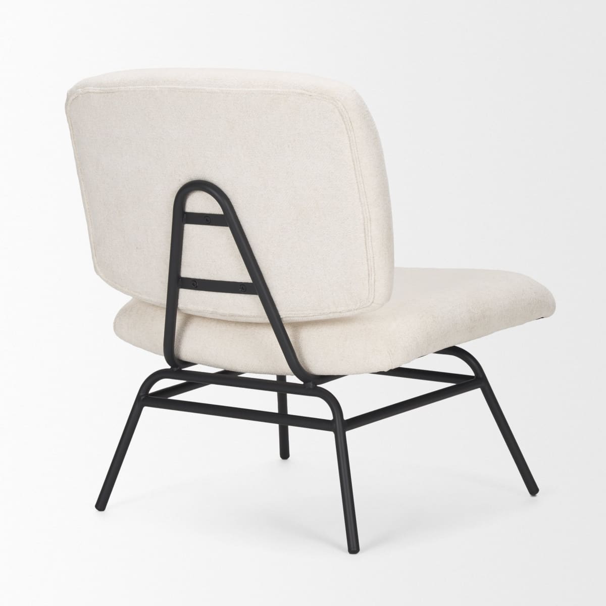Nora Upholstered Accent Chair Cream | Black Metal - accent-chairs