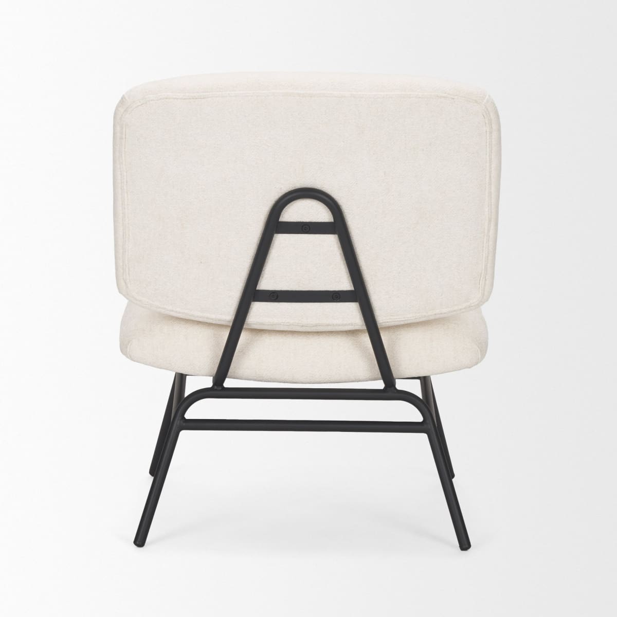 Nora Upholstered Accent Chair Cream | Black Metal - accent-chairs