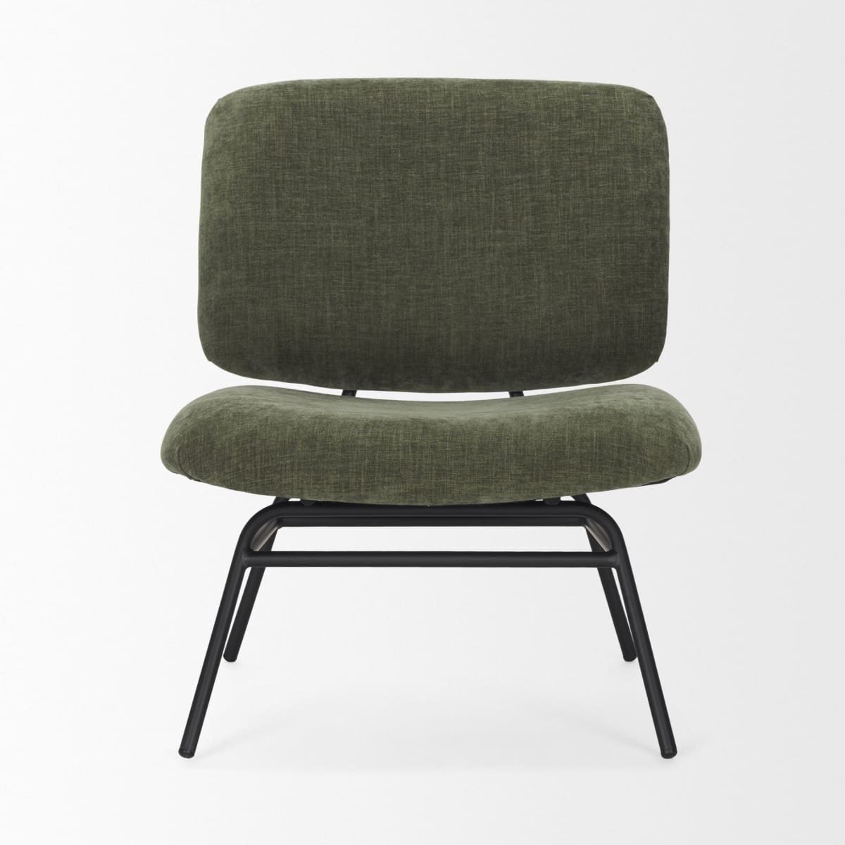 Nora Upholstered Accent Chair Green | Black Metal - accent-chairs