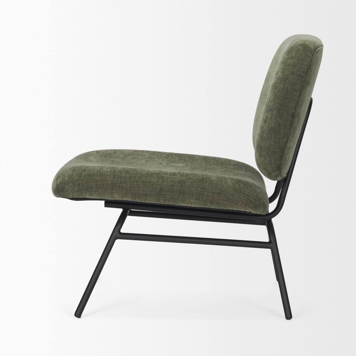 Nora Upholstered Accent Chair Green | Black Metal - accent-chairs