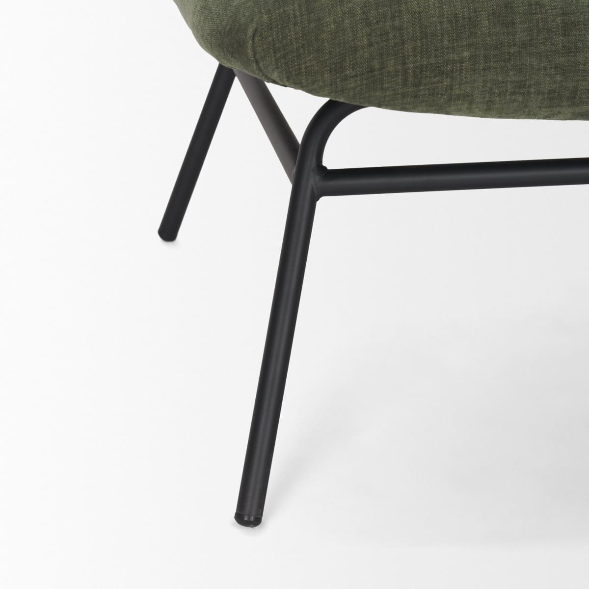 Nora Upholstered Accent Chair Green | Black Metal - accent-chairs
