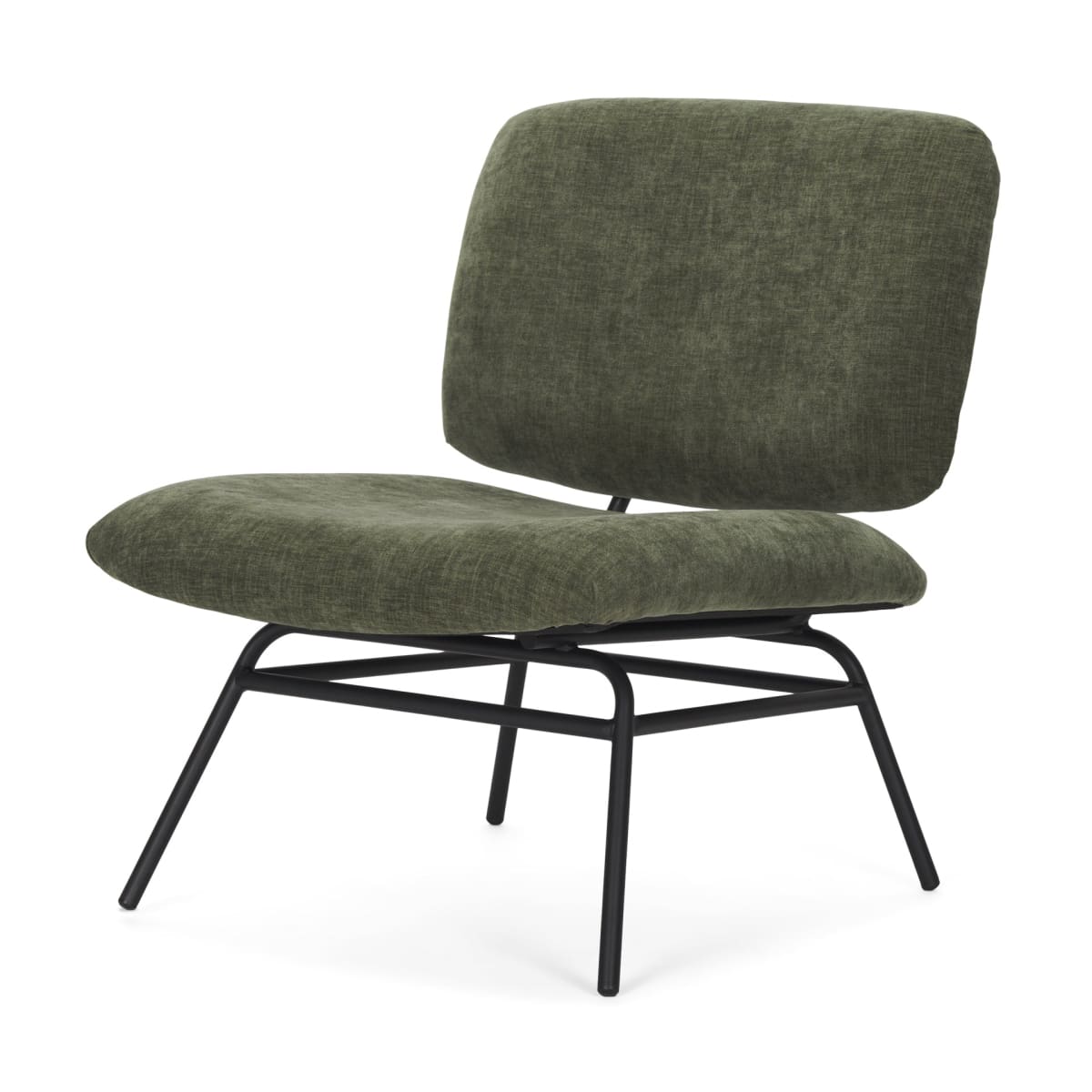 Nora Upholstered Accent Chair Green | Black Metal - accent-chairs