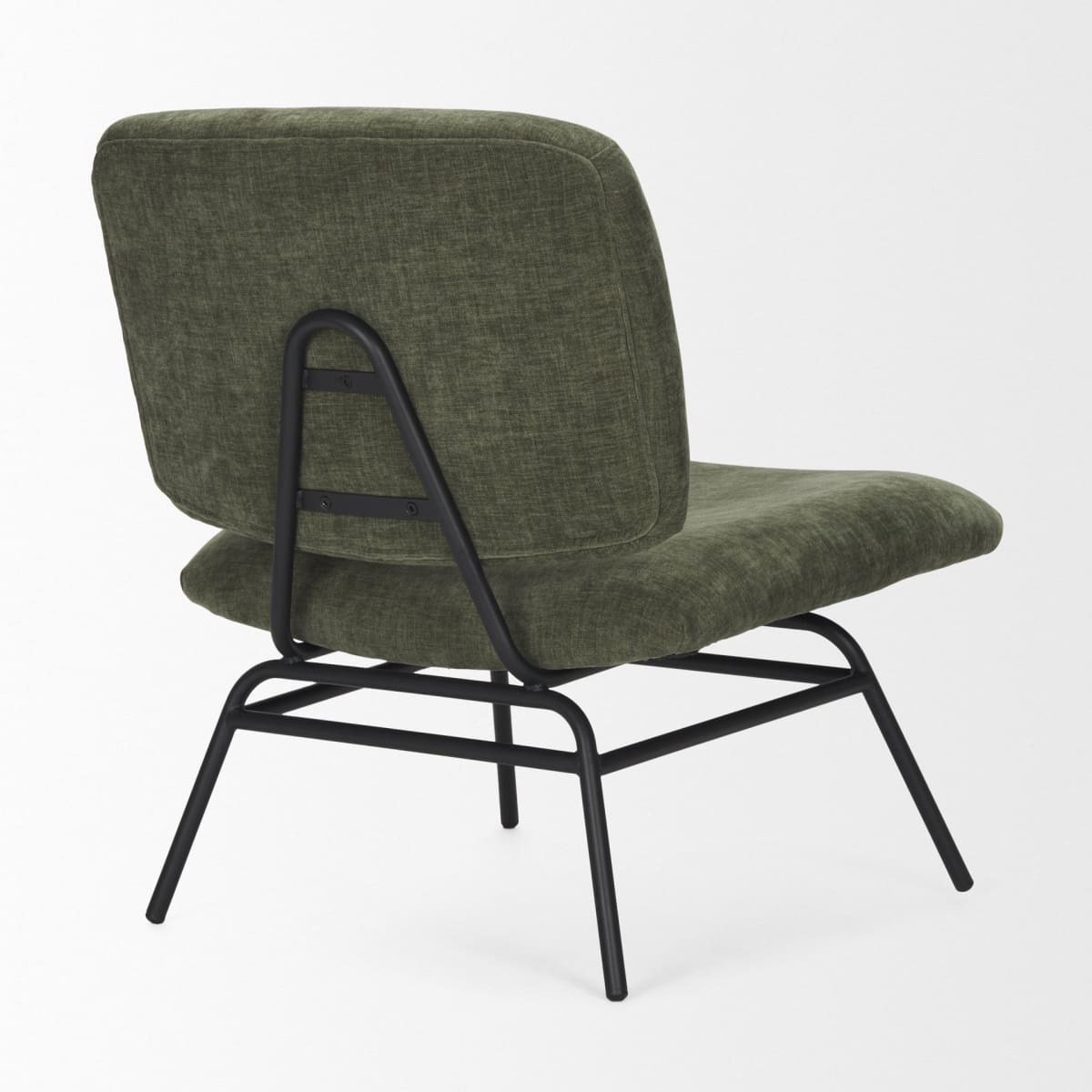 Nora Upholstered Accent Chair Green | Black Metal - accent-chairs