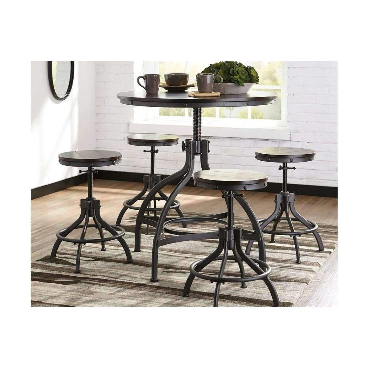 Odium Counter Height Dining Room Table and Bar Stools (Set of 5) - DININGCOUNTERHEIGHT