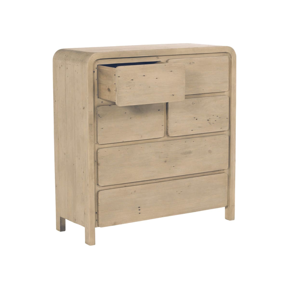 Opera 6 Drawer Chest - Scrubbed Teak - lh-import-dressers