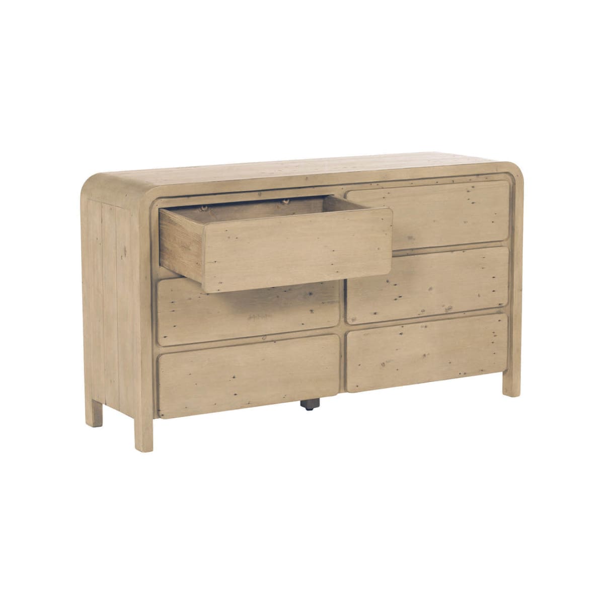 Opera 6 Drawer Dresser - Scrubbed Teak - lh-import-dressers