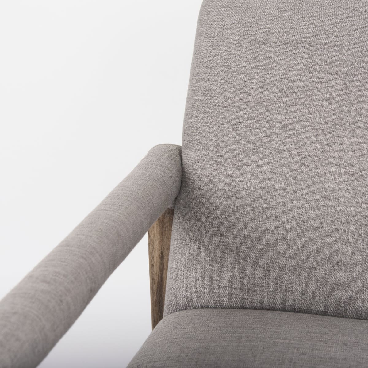 Palisades Upholstered Accent Chair Gray Fabric | Brown Wood - accent-chairs