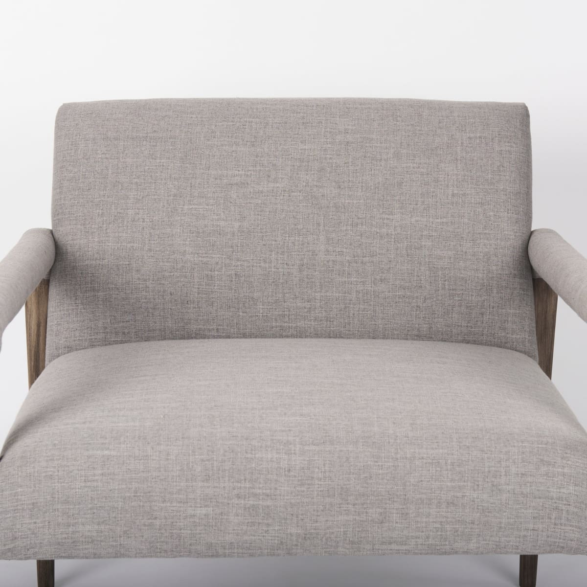 Palisades Upholstered Accent Chair Gray Fabric | Brown Wood - accent-chairs