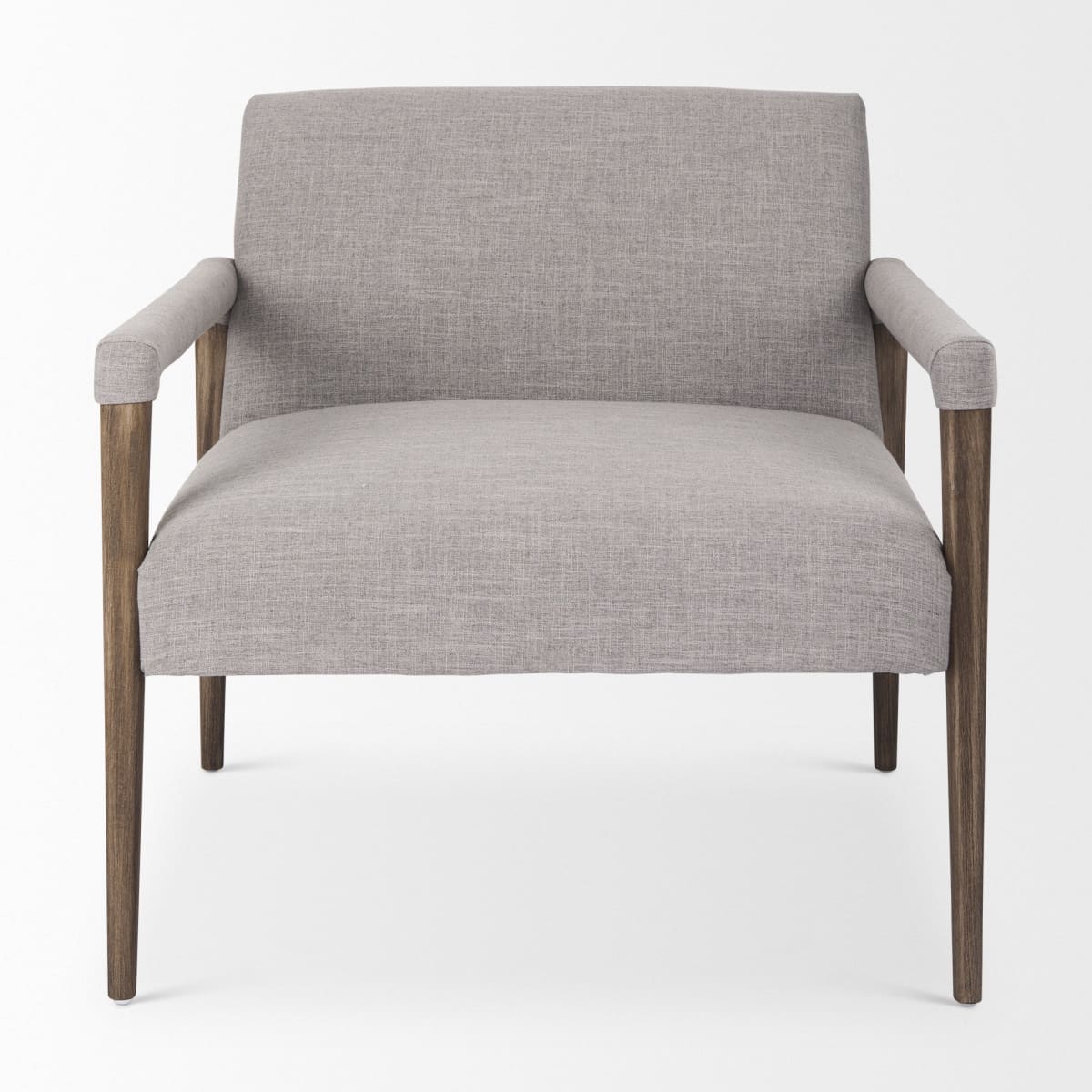 Palisades Upholstered Accent Chair Gray Fabric | Brown Wood - accent-chairs