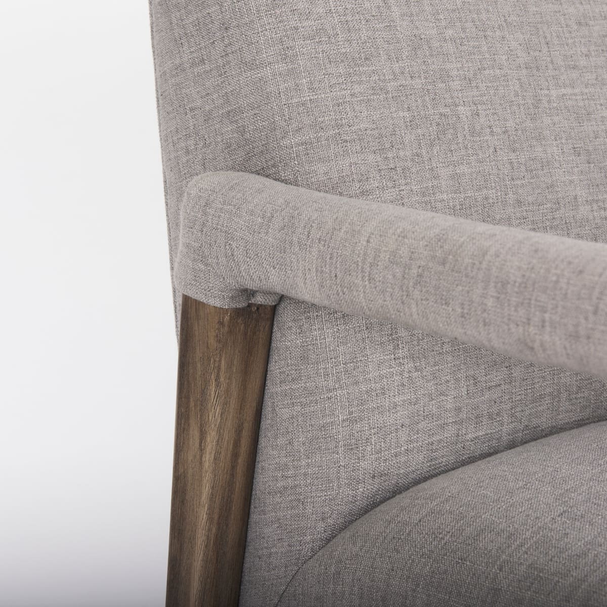 Palisades Upholstered Accent Chair Gray Fabric | Brown Wood - accent-chairs