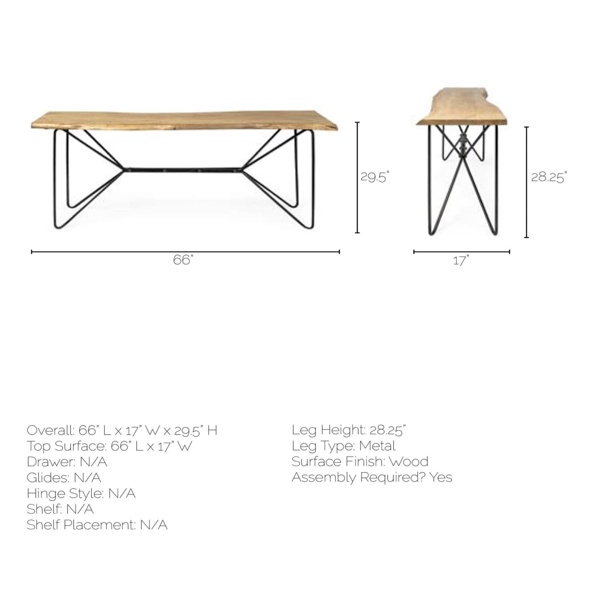 Papillion Console Table Blonde Wood | Black Iron - console-tables